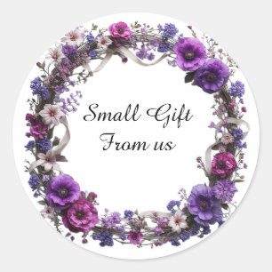 Levendige bloemenslingers ronde sticker