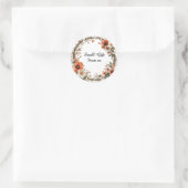 Levendige bloemenslingers ronde sticker (Tas)