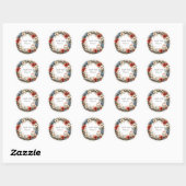 Levendige bloemenslingers ronde sticker (Vel)