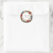Levendige bloemenslingers ronde sticker (Tas)
