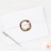Levendige bloemenslingers ronde sticker (Envelop)