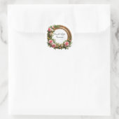 Levendige bloemenslingers ronde sticker (Tas)