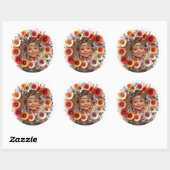 Levendige bloemenslingers ronde sticker (Vel)