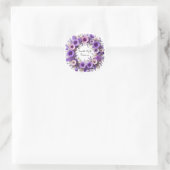 Levendige bloemenslingers ronde sticker (Tas)