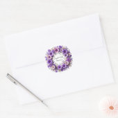 Levendige bloemenslingers ronde sticker (Envelop)