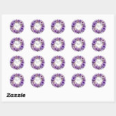 Levendige bloemenslingers ronde sticker (Vel)