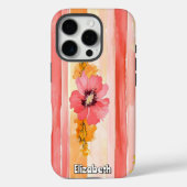 Levendige bloemenstrepen Case-Mate iPhone case (Achterkant)