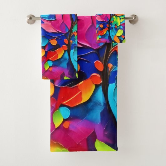 Levendige Bloemensymfonie Schilderij Bad Handdoek (Insitu)