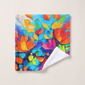 Levendige Bloemensymfonie Schilderij Bad Handdoek (Wasdoekje)
