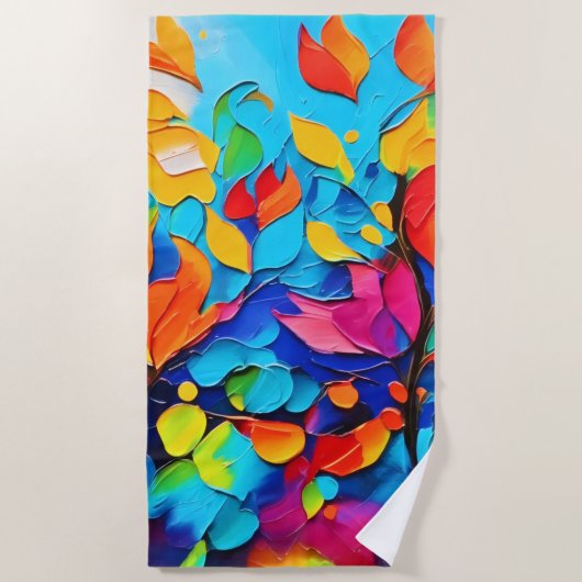 Levendige bloemensymfonie-schilderij strandlaken (Voorkant)