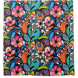 Levendige bloementuin Bliss Douchegordijn