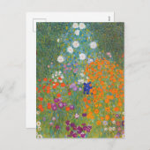 Levendige bloementuin - Gustav Klimt Feestdagenkaart (Voorkant / Achterkant)