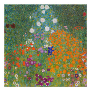 Levendige bloementuin - Gustav Klimt Gloss Poster
