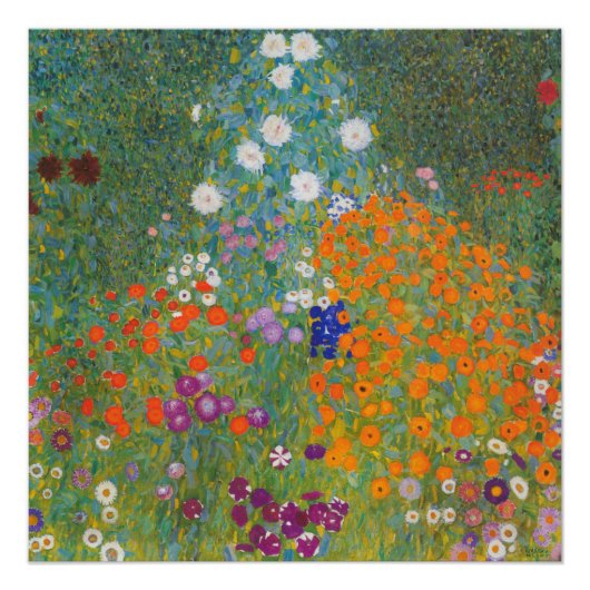 Levendige bloementuin - Gustav Klimt Gloss Poster (Voorkant)
