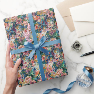 Levendige bloementuin verpakkingsfolie cadeaupapier
