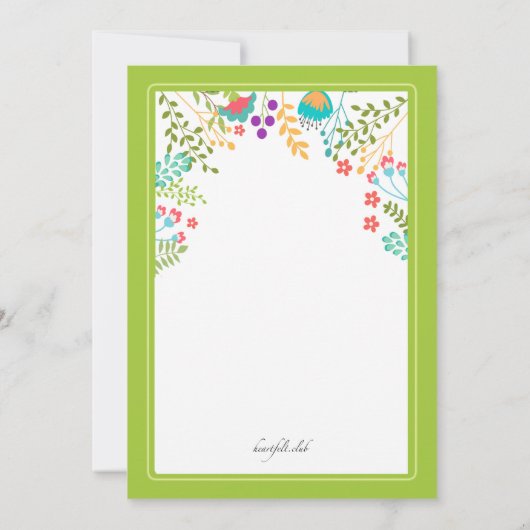 Levendige Bloemenuitnodiging Kaart (Achterkant)