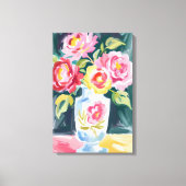 Levendige bloemenvaas schilderij canvas afdruk (Voorkant)