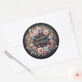 Levendige bloemenverjaardagsfeestje sticker (Envelop)