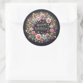 Levendige bloemenverjaardagsfeestje sticker (Tas)