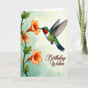 Levendige bloemenvogelkaart kaart
