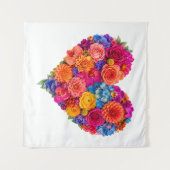 Levendige bloemhart arrangement van mooie kunst wandkleed (Voorkant (horizontaal))