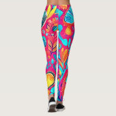 Levendige bloemhartkunst leggings (Achterkant)