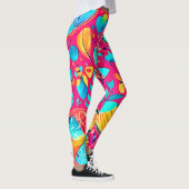 Levendige bloemhartkunst leggings (Rechts)