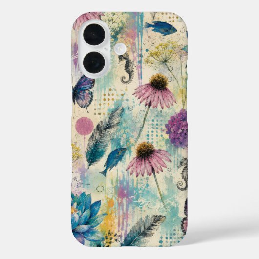 Levendige Bloemige Aquatische Droom Case-Mate iPhone Case (Achterkant)