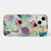 Levendige Bloemige Aquatische Droom iPhone 15 Case (Achterkant horizontaal)