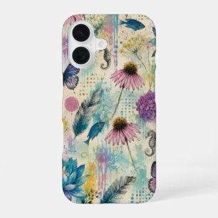 Levendige Bloemige Aquatische Droom iPhone 16 Hoesje