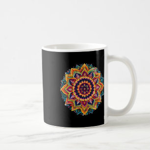 Levendige Bloemige Mandala Chakra Circulaire Symme Koffiemok
