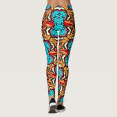 Levendige Bloemige Mandala Herhalings Kunst Leggings (Achterkant)