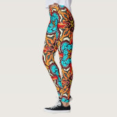 Levendige Bloemige Mandala Herhalings Kunst Leggings (Links)
