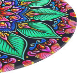 Levendige Bloemige Mandala Kunst Snijplank (Hoek)