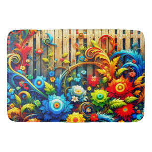 Levendige Bloemige Tuinspiraal Badmat