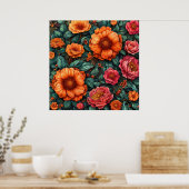 🌺 Levendige bloemige wandkunst voor moderne inter Poster (Keuken)