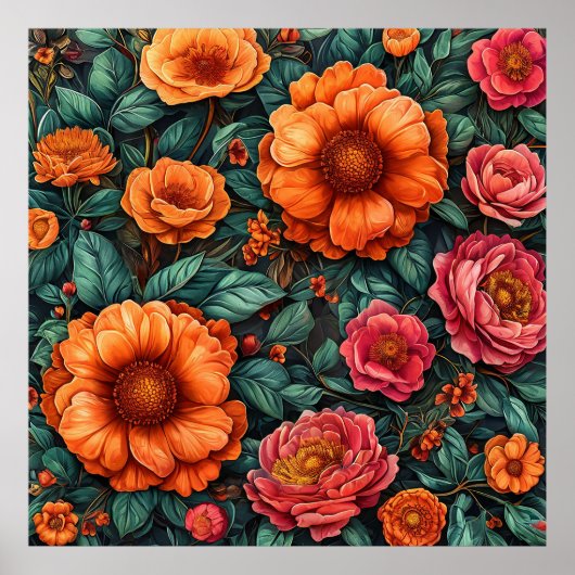 🌺 Levendige bloemige wandkunst voor moderne inter Poster (Voorkant)