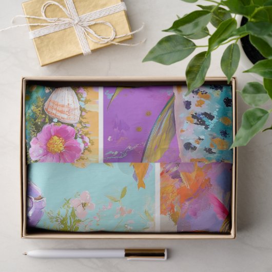 Levendige  Bloemkrab Decoupage Tissuepapier (Geschenk)