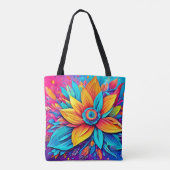 Levendige bloemkunst tote bag (Achterkant)
