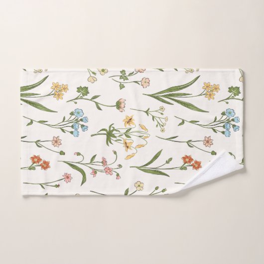 Levendige bloemmedley bad handdoek (Handdoek)