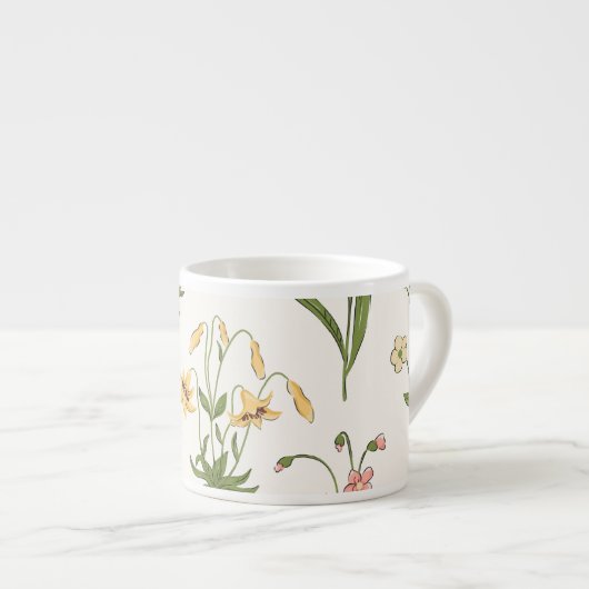 Levendige bloemmedley espresso kop (Voorkant rechts)