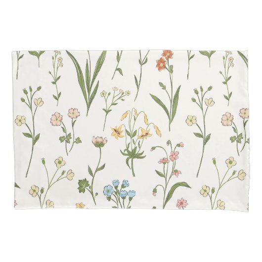 Levendige bloemmedley kussensloop (Voorkant)