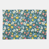Levendige bloemmedley theedoek (Horizontaal)