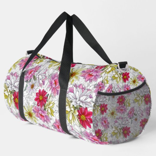  levendige bloemmotief plunjezak (Rechterhoek)