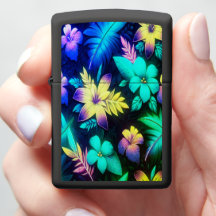 Levendige Bloempatronen in Neon Hues b