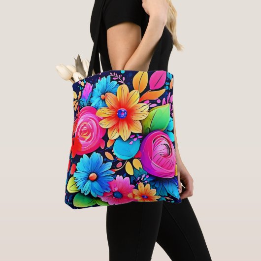 Levendige Bloemrijke Bliss Kunst Tote Bag (Dichtbij)