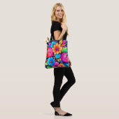 Levendige Bloemrijke Bliss Kunst Tote Bag (Op model)