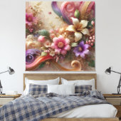 Levendige bloemrijke extravaganza canvas kunst (Insitu (Slaapkamer))