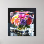Levendige bloemschikking canvas afdruk (Voorkant)