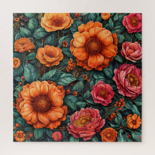 Levendige bloemschikking legpuzzel